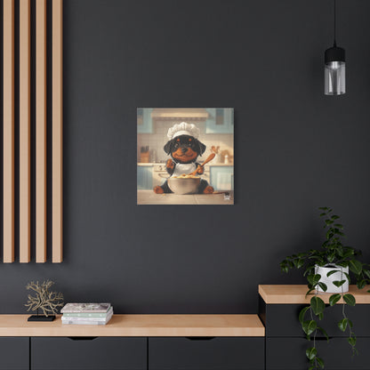 Rottweiler Puppy Chef Canvas Art