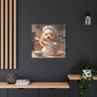 Goldendoodle Puppy Chef Canvas Art