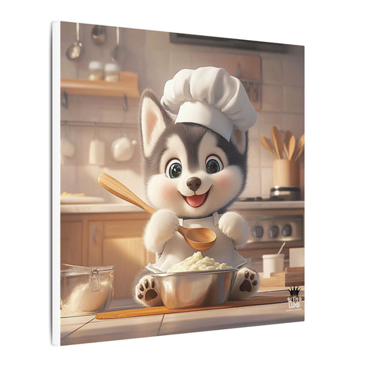 Siberian Husky Puppy Chef Canvas Art