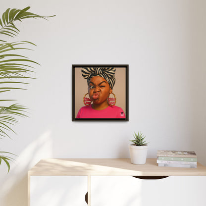 Funky Face Pink - Canvas Art