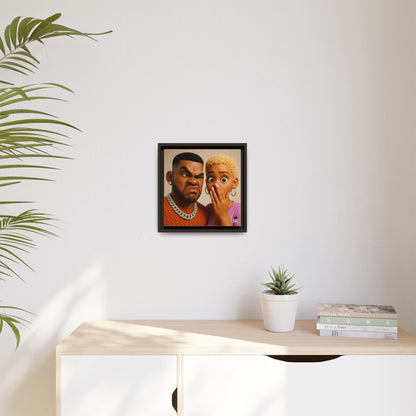 Funky Face Couple - Canvas Art