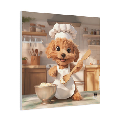 Adorable Chef Puppy Canvas Print - Cute Dog Art for Home Decor