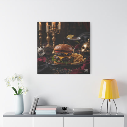Cheese Burger with a side of French Fries, Matte Canvas, Stretched, 1.25"