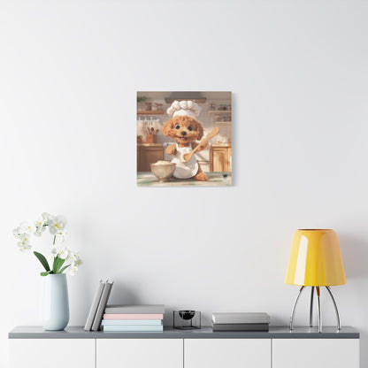 Adorable Chef Puppy Canvas Print - Cute Dog Art for Home Decor