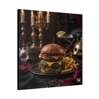 Cheese Burger with a side of French Fries, Matte Canvas, Stretched, 1.25"
