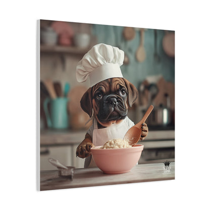 Bullmastiff Puppy Chef Canvas Art