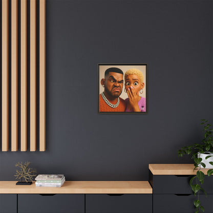 Funky Face Couple - Canvas Art