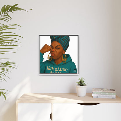 Funky Face Blue- Canvas Art