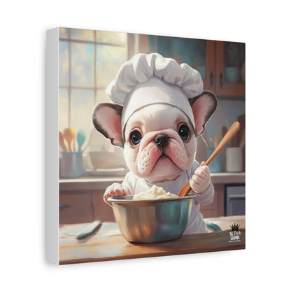 Bulldog Puppy Chef Canvas Art