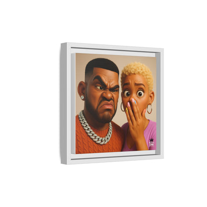 Funky Face Couple - Canvas Art