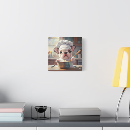 Bulldog Puppy Chef Canvas Art