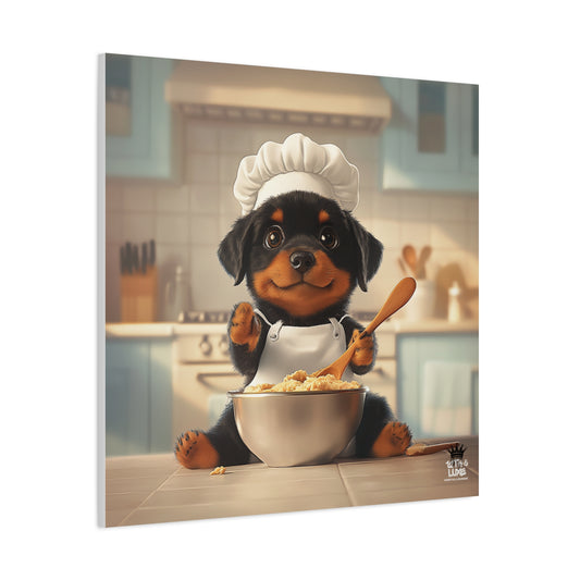 Rottweiler Puppy Chef Canvas Art