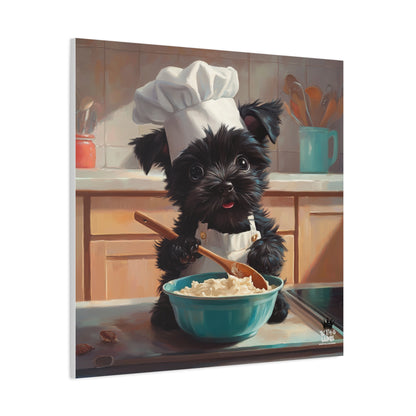 Russian Terrier Puppy Chef Canvas Art