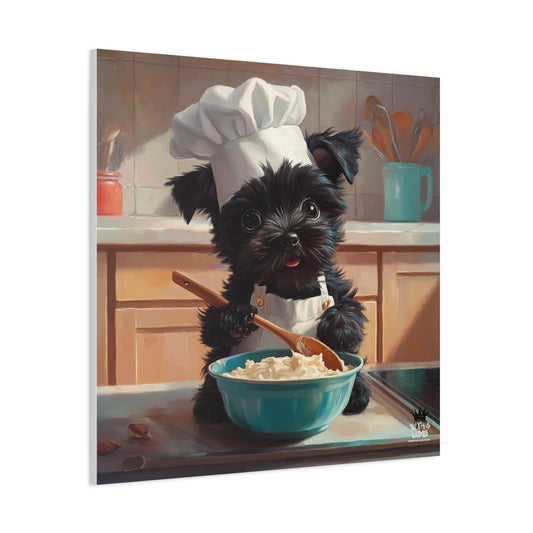 Russian Terrier Puppy Chef Canvas Art