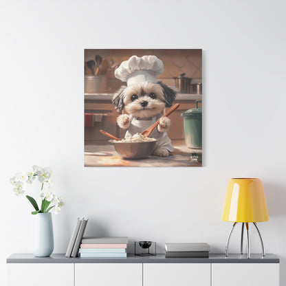 Shih Tzu Puppy Chef Canvas Art