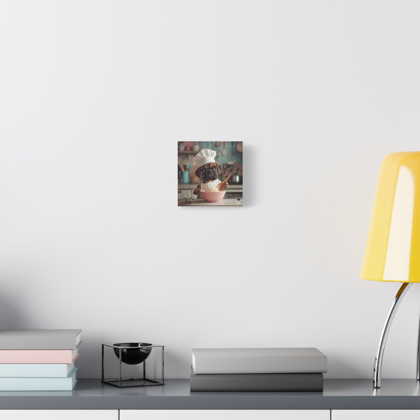 Bullmastiff Puppy Chef Canvas Art