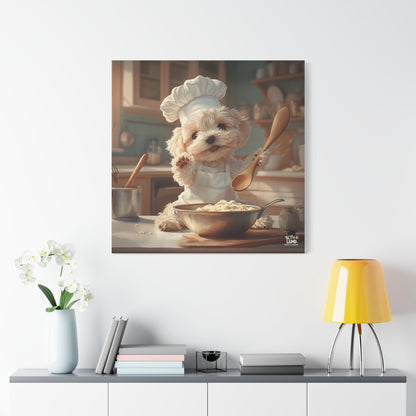Maltipoo Puppy Chef Canvas Art