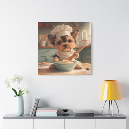 Yorkshire Puppy Chef Canvas Art