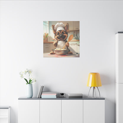 German Shepherd Puppy Chef Canvas Art