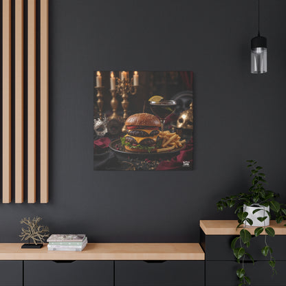 Cheese Burger with a side of French Fries, Matte Canvas, Stretched, 1.25"