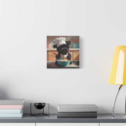 Russian Terrier Puppy Chef Canvas Art