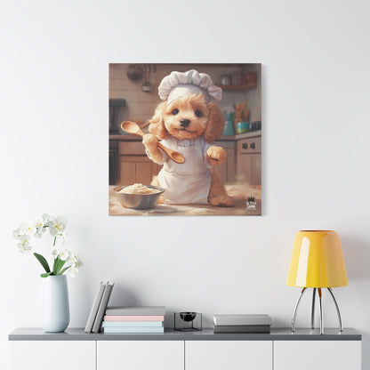 Goldendoodle Puppy Chef Canvas Art