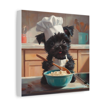 Russian Terrier Puppy Chef Canvas Art