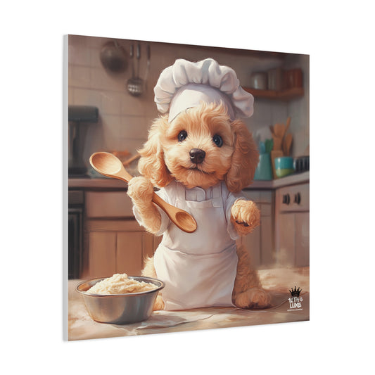 Goldendoodle Puppy Chef Canvas Art