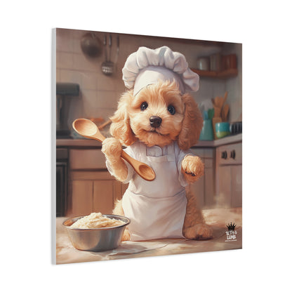 Goldendoodle Puppy Chef Canvas Art