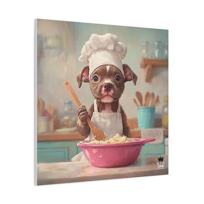 Pit Bull Terrier Puppy Chef Canvas Art