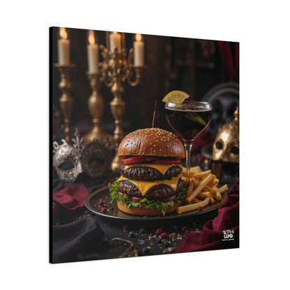 Cheese Burger with a side of French Fries, Matte Canvas, Stretched, 1.25"