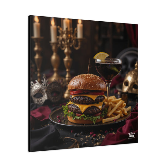 Cheese Burger with a side of French Fries, Matte Canvas, Stretched, 1.25"