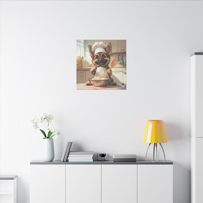 German Shepherd Puppy Chef Canvas Art