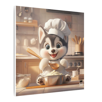 Siberian Husky Puppy Chef Canvas Art
