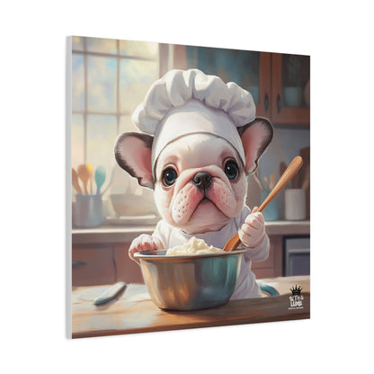 Bulldog Puppy Chef Canvas Art