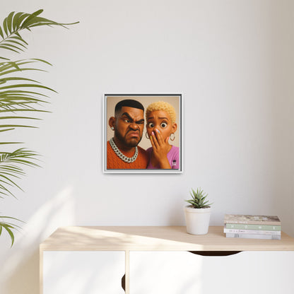 Funky Face Couple - Canvas Art