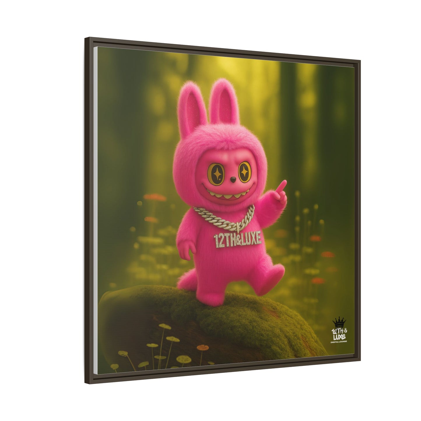 Plush Monster Pink- Canvas Art