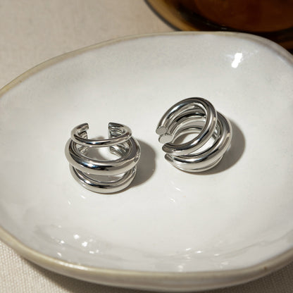 Pendientes de acero inoxidable con capas