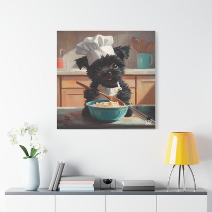 Russian Terrier Puppy Chef Canvas Art