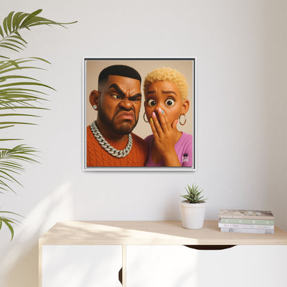 Funky Face Couple - Canvas Art