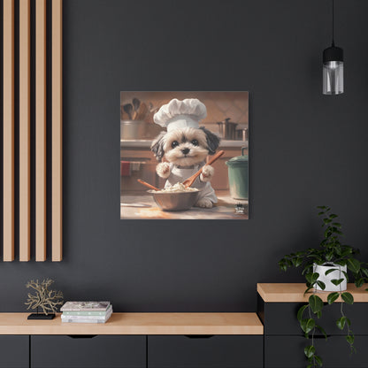 Shih Tzu Puppy Chef Canvas Art