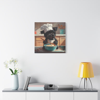 Russian Terrier Puppy Chef Canvas Art