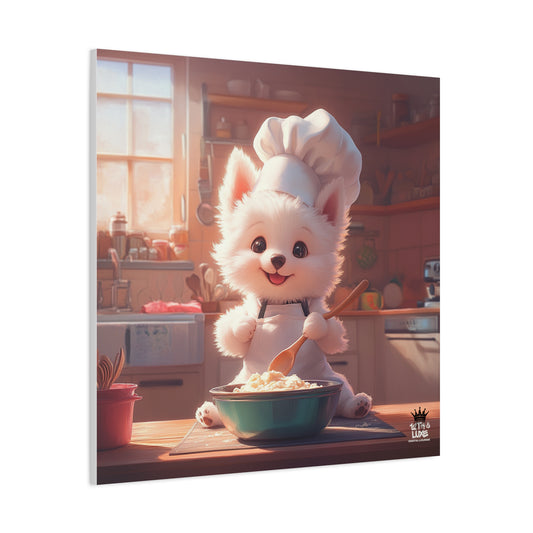 Samoyed Puppy Chef Canvas Art