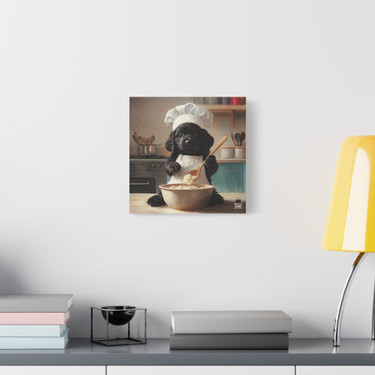 Black Lab Puppy Chef Canvas Art
