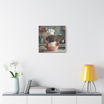 Bullmastiff Puppy Chef Canvas Art