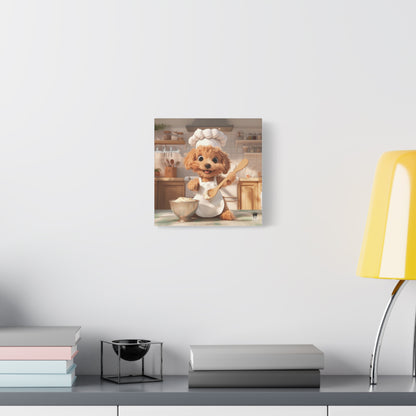 Adorable Chef Puppy Canvas Print - Cute Dog Art for Home Decor