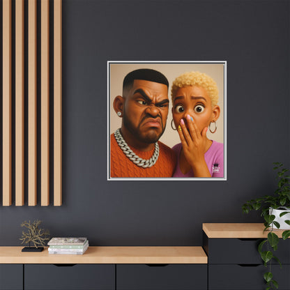 Funky Face Couple - Canvas Art