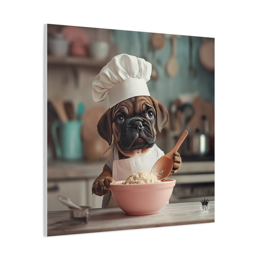 Bullmastiff Puppy Chef Canvas Art