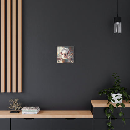 Bulldog Puppy Chef Canvas Art