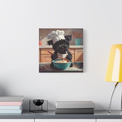 Russian Terrier Puppy Chef Canvas Art